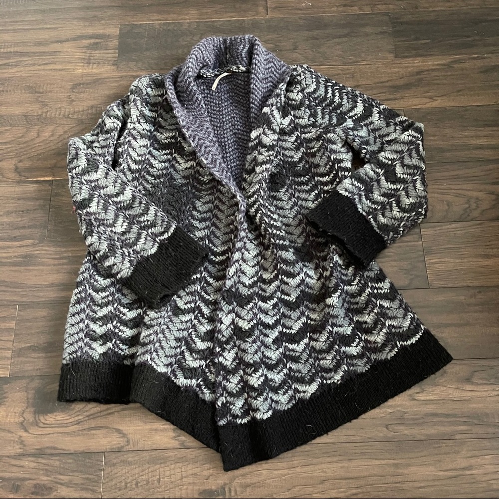 Free People wool alpaca blend single buttncardigan